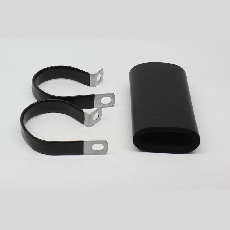 Walbro 400-920 fuel pump installation kit featuring metal mounting clamps and rubber insulating sleeves