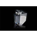 Polished aluminum 18 fl oz coolant catch can by Weapon R showing the high-shine finish and cylindrical body.