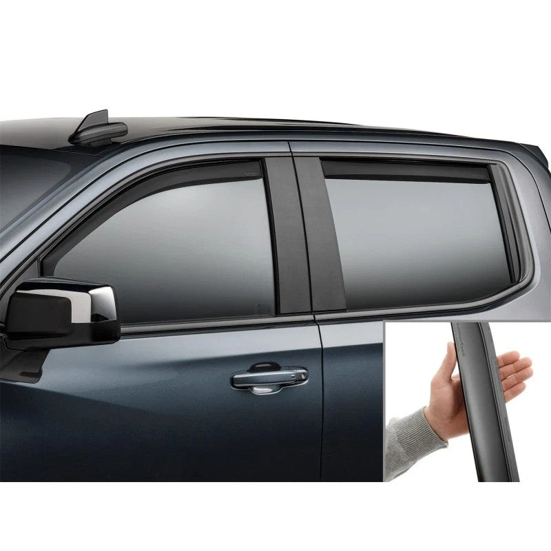WeatherTech 19-26 Chevrolet Silverado 1500 Crew Front & Rear Side Window Deflectors - Matte Black