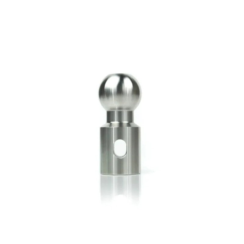 Polished 1-7/8 inch stainless steel Weigh Safe tow ball with 7,500 lb weight rating