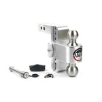 Weigh Safe 180 Hitch 6-inch adjustable aluminum drop ball mount with 2-inch shank and locking hitch pin