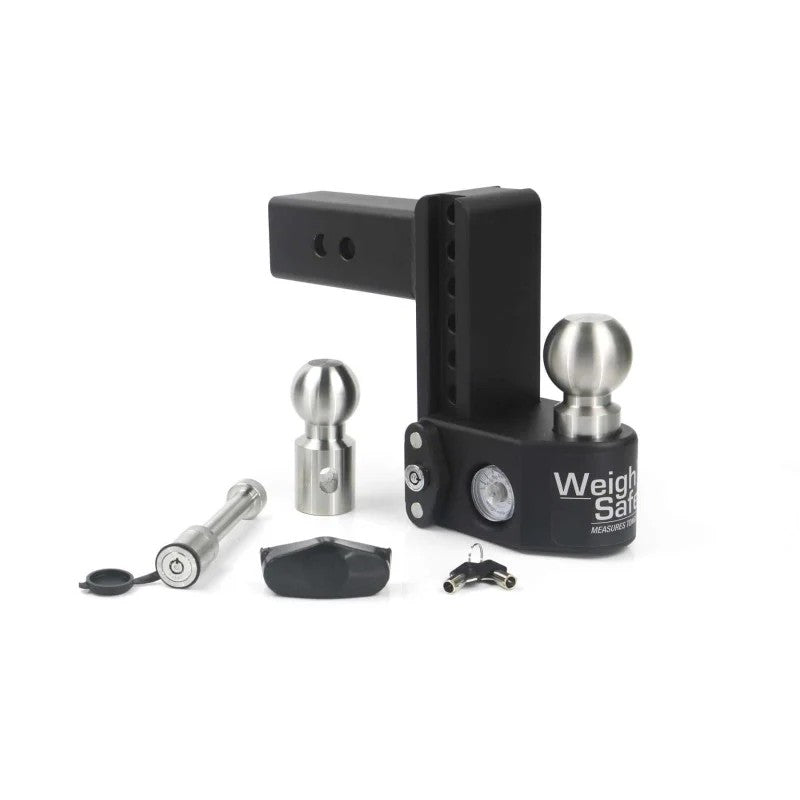 Weigh Safe steel adjustable 6-inch drop hitch with built-in hydraulic scale and 2.5-inch shank