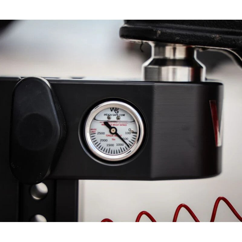 Weigh Safe 8-inch adjustable drop hitch with integrated scale and black Cerakote finish for 2-inch receivers.