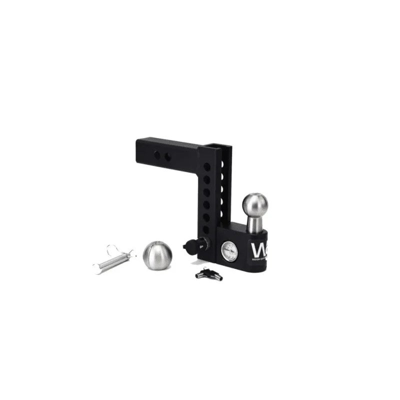 Weigh Safe Aero Hitch AWS6-2 black steel ball mount featuring a 6-inch drop and 2-inch shank for heavy-duty towing.