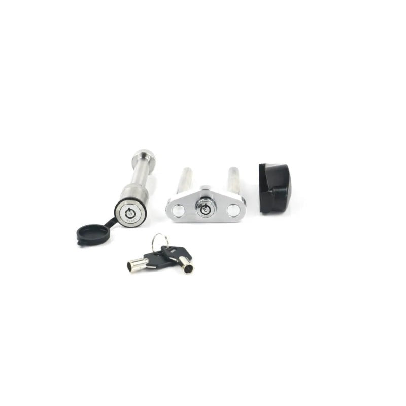 Weigh Safe WS06 dual pin lock plate and hitch locking pin combo set with matching keys.