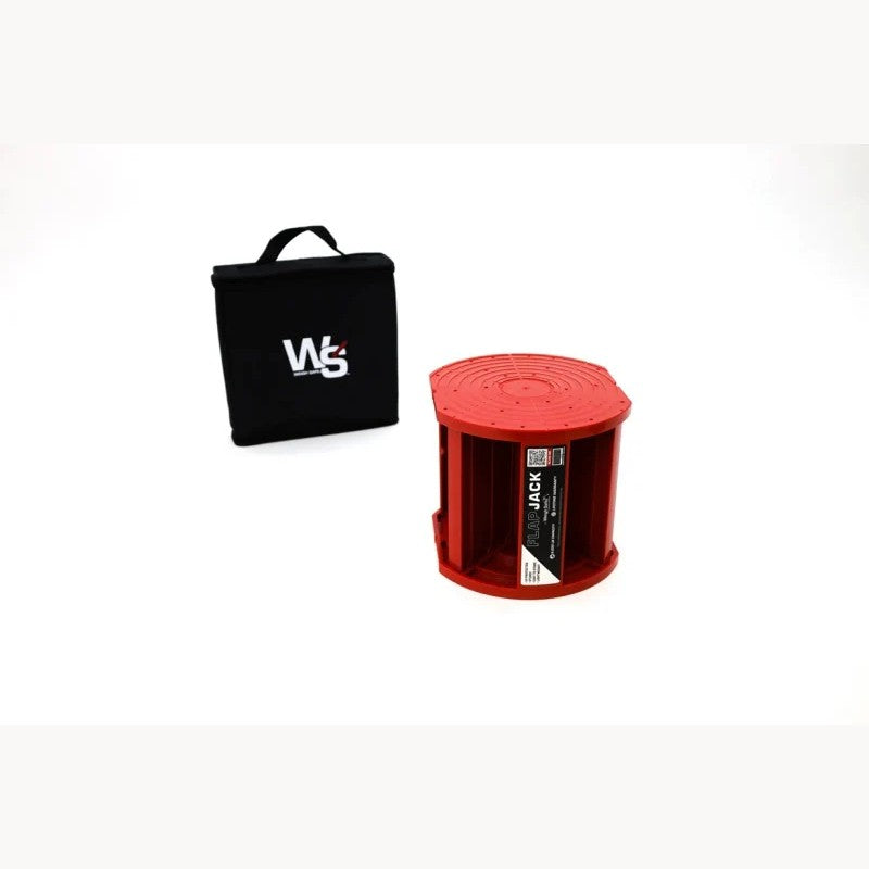 Weigh Safe Flap Jack stabilizer block for trailer jacks with included black zippered storage bag