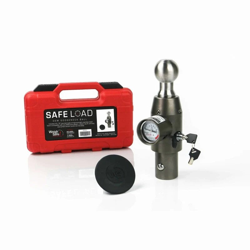 Weigh Safe WSOEM stainless steel gooseneck hitch ball with 30,000 lb GTWR for Ford and Chevrolet factory prep packages