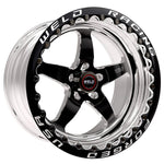 Weld S71 17x10 black wheel with 5x4.5 bolt pattern and functional black single beadlock ring