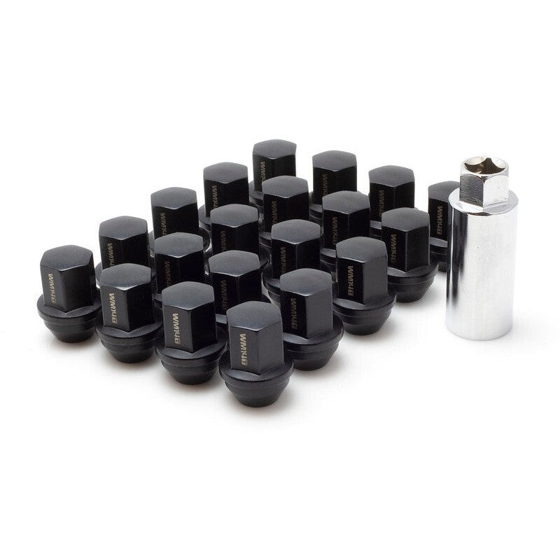 Set of 20 Wheel Mate WM14T closed end lug nuts with a black finish