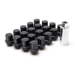 Set of 20 Wheel Mate WM14T closed end lug nuts with a black finish