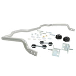 Whiteline BBR38Z 22mm adjustable rear sway bar with silver finish, synthetic elastomer bushings, and lateral locks.