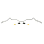 Whiteline 24mm silver powder-coated front adjustable sway bar with mounting bushings and DIY lateral locks.