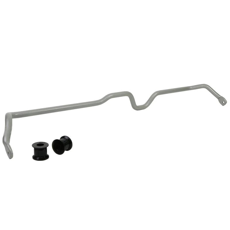 Whiteline BMR99 heavy-duty 22mm rear fixed sway bar with synthetic elastomer bushings and lateral locks.