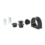Whiteline W13389 steering rack mount bushing kit with five yellow synthetic elastomer bushings and grease packets.