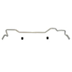Whiteline 24mm 3-point adjustable rear sway bar in silver powder coat with black synthetic elastomer bushings and hardware.