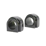 Two black Whiteline 20mm synthetic elastomer rear sway bar bushings for 2002-2018 Mini Cooper models.