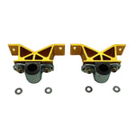 Whiteline KBR21-24 forged alloy rear sway bar mounts with 24mm synthetic elastomer bushings and installation hardware.