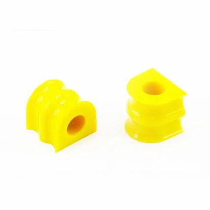 Black Whiteline 21mm synthetic elastomer sway bar mount bushings with internal bore knurling.
