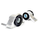 Whiteline KCA359 front anti lift kit featuring anodized alloy mounts and yellow synthetic elastomer bushings.