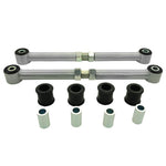 Whiteline KTA107 rear adjustable lateral link kit with gold-plated arms and black synthetic elastomer bushings.