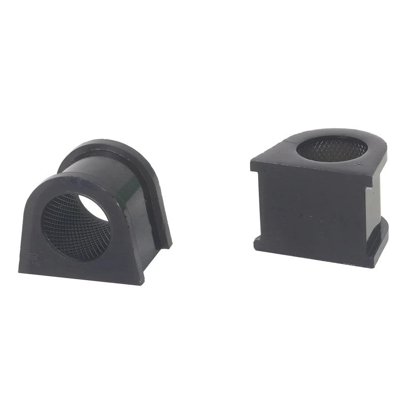 Whiteline W0406-24 yellow synthetic elastomer sway bar mount bushings with low-friction PTFE lining.