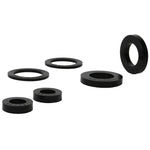 Whiteline KSB751 yellow synthetic elastomer rear differential support bushing inserts and molybdenum grease packets.