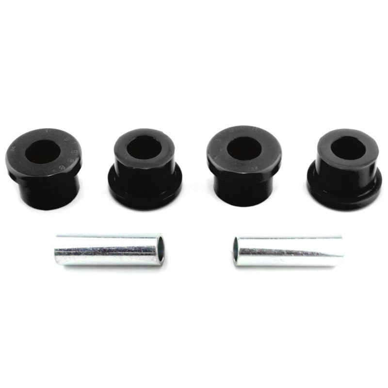 Whiteline W0593 synthetic elastomer front control arm bushing kit with metal sleeves and assembly grease.