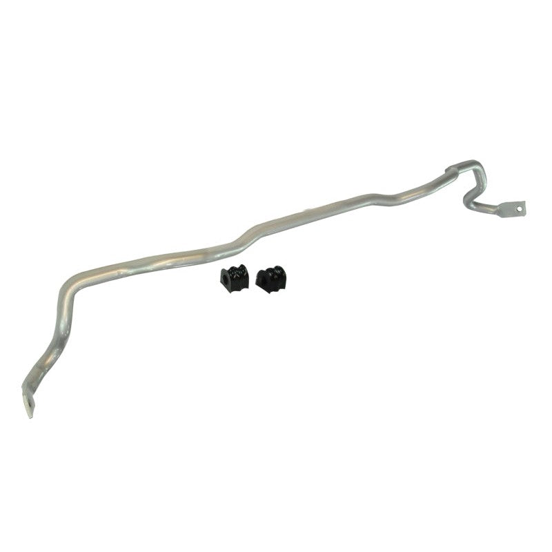 Whiteline BSF10 22mm heavy duty front sway bar with black powder coating and synthetic elastomer bushings.