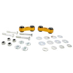 Whiteline KLC32 heavy duty front sway bar links with alloy bodies, synthetic bushings, and mounting hardware