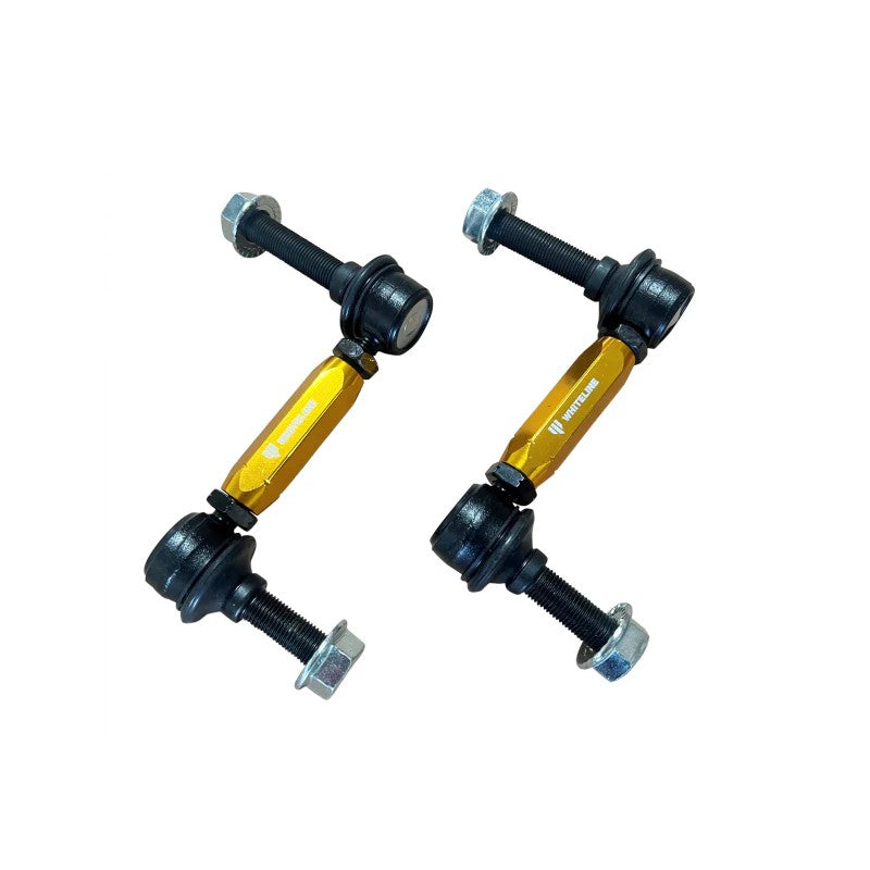 Pair of Whiteline KLC239 adjustable sway bar links with ball joint ends for lifted Toyota 4Runner and Lexus GX470.