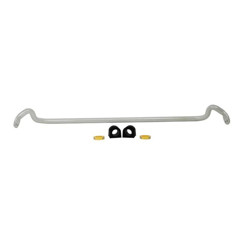 Whiteline 27mm 2-point adjustable heavy duty front sway bar with yellow bushings and lateral locks for Subaru WRX STI.