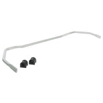Whiteline 18mm 2-point adjustable rear sway bar with black synthetic elastomer bushings and powder-coat finish.