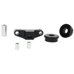 Whiteline KDT958 6-speed gearbox selector bushing kit featuring yellow synthetic elastomer bushings and hardware.