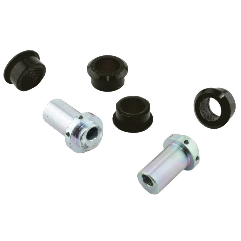 Whiteline KCA399 rear upper control arm adjustable camber bushings with protective coating and installation grease.