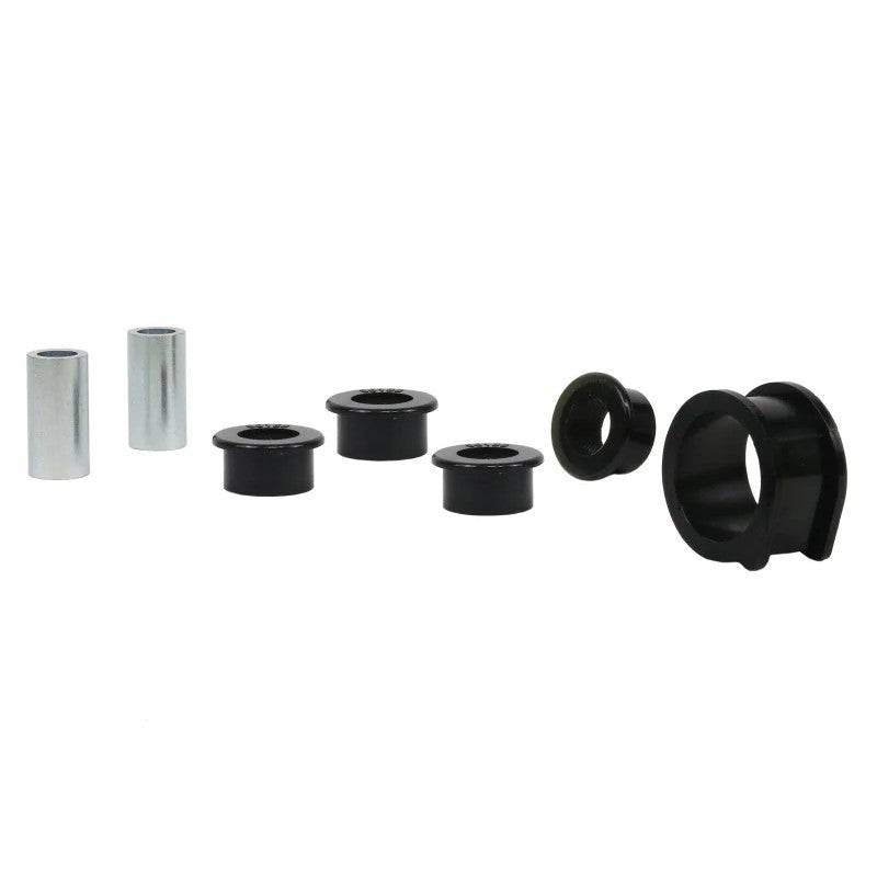 Whiteline W13391 Front Steering Rack Mount Bushing Kit with five yellow elastomer bushings and two lubricant tubes