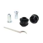 Whiteline KCA430 synthetic elastomer front radius rod caster bushings with metal sleeves and grease.