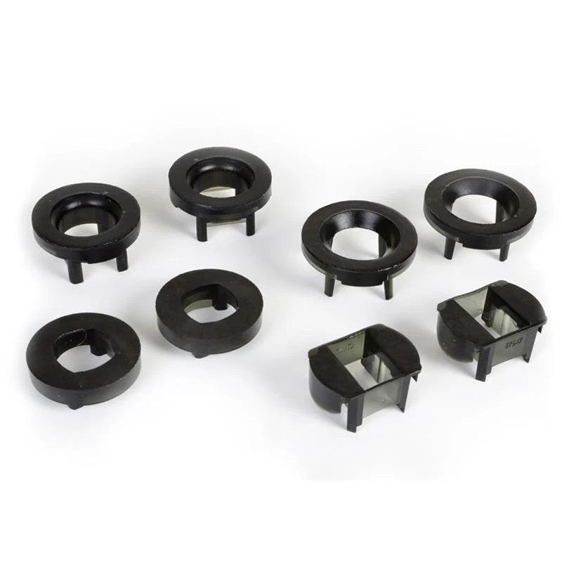 Whiteline synthetic elastomer rear crossmember mount bushing inserts for BMW 1 Series, 3 Series, and X1.