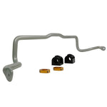 Whiteline BMF51X 24mm front sway bar with powder coated finish, synthetic elastomer bushings, and lateral locks.