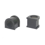 Yellow Whiteline 27mm synthetic elastomer rear double link sway bar mount bushings with grease.