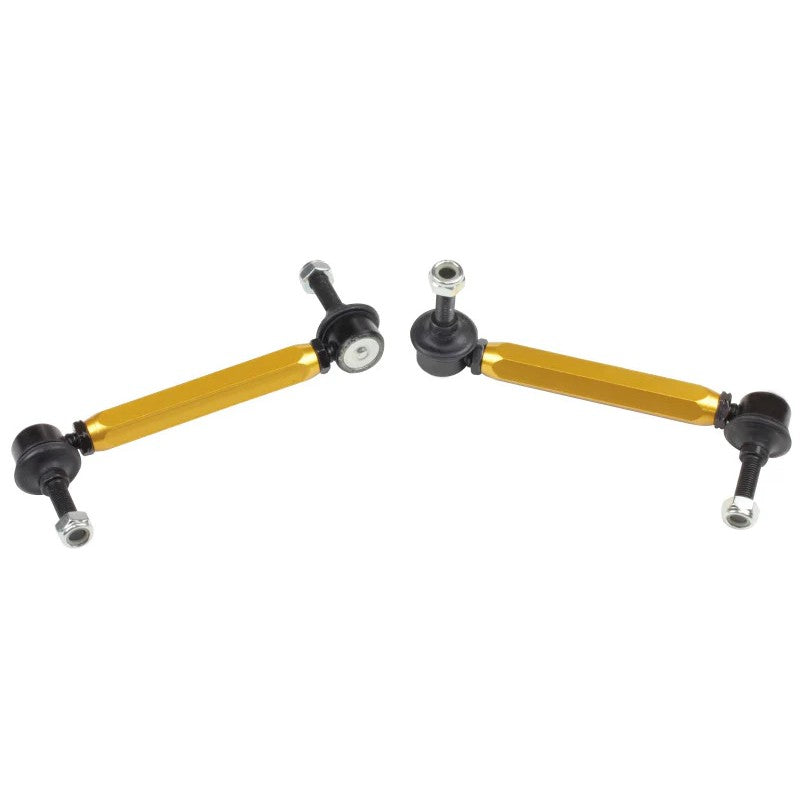 Whiteline KLC173 heavy duty adjustable rear sway bar link kit with steel ball joints and anodized alloy bodies.