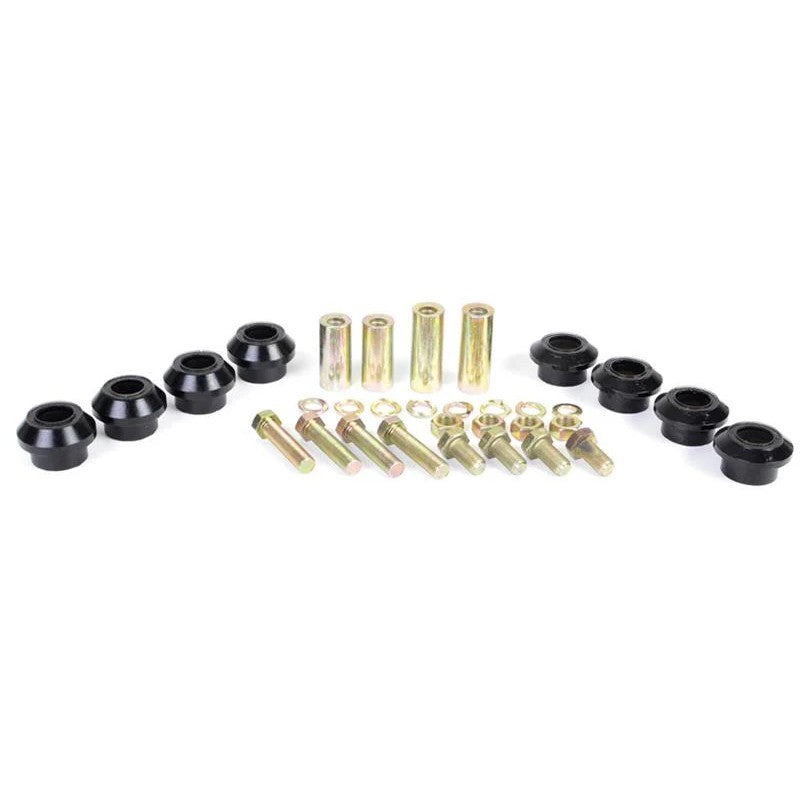Whiteline KCA326 rear upper control arm adjustable camber bushings with molybdenum grease and installation hardware.