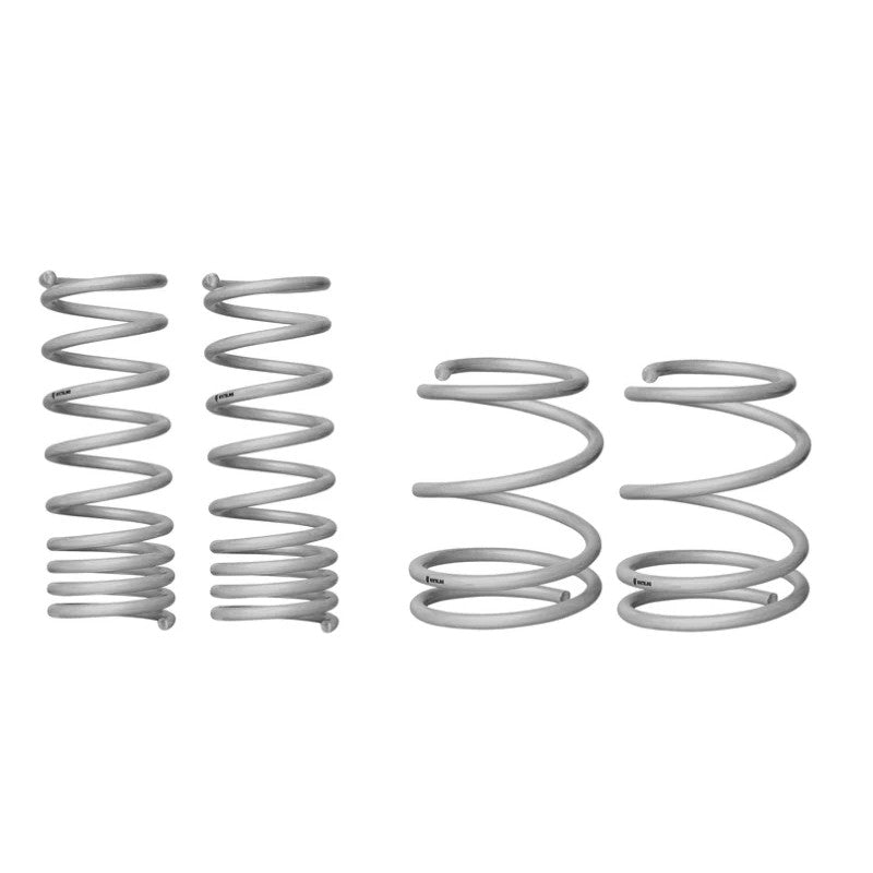 Set of four blue Whiteline performance lowering springs for 2008-2014 Subaru Impreza and WRX