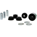 Whiteline KDT963 rear differential mount bushing kit featuring yellow synthetic elastomer and plated metal components.