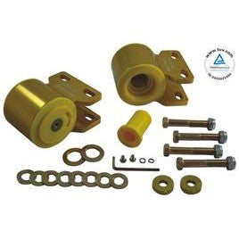 Whiteline KCA428 front control arm lower inner rear bushings with anodized alloy mounts and synthetic elastomer.