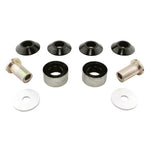 Whiteline KCA334 Anti Lift Kit featuring anodized alloy mounts with synthetic elastomer bushings and hardware.