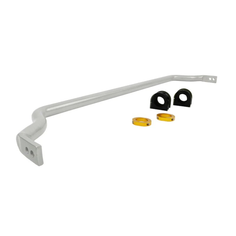 Whiteline BNF40Z front 33mm heavy duty adjustable sway bar with black powder coating and silver lateral locks