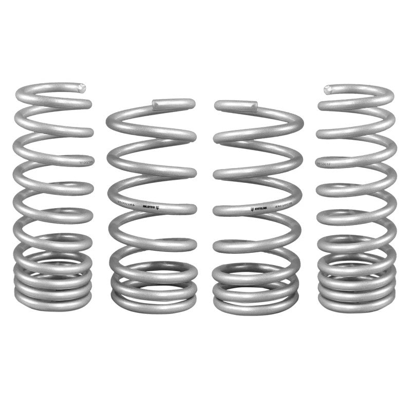 Set of four gold Whiteline progressive rate performance lowering springs for Infiniti G37 and Nissan 370Z.