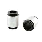Whiteline KCA329 rear upper control arm camber adjustment bushings with protective plating and hardware.