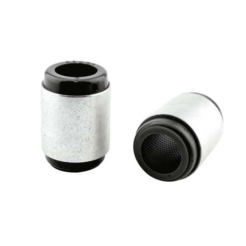 Whiteline KCA329 rear upper control arm camber adjustment bushings with protective plating and hardware.