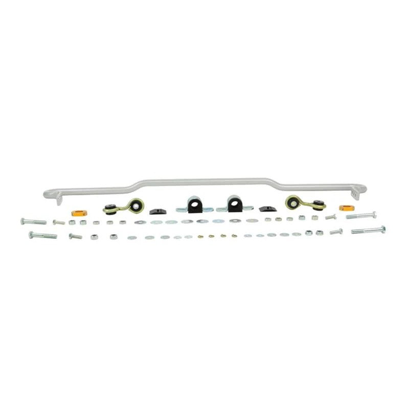 Whiteline 22mm X-Heavy Duty 3-point adjustable rear sway bar with synthetic elastomer bushings and lateral locks.